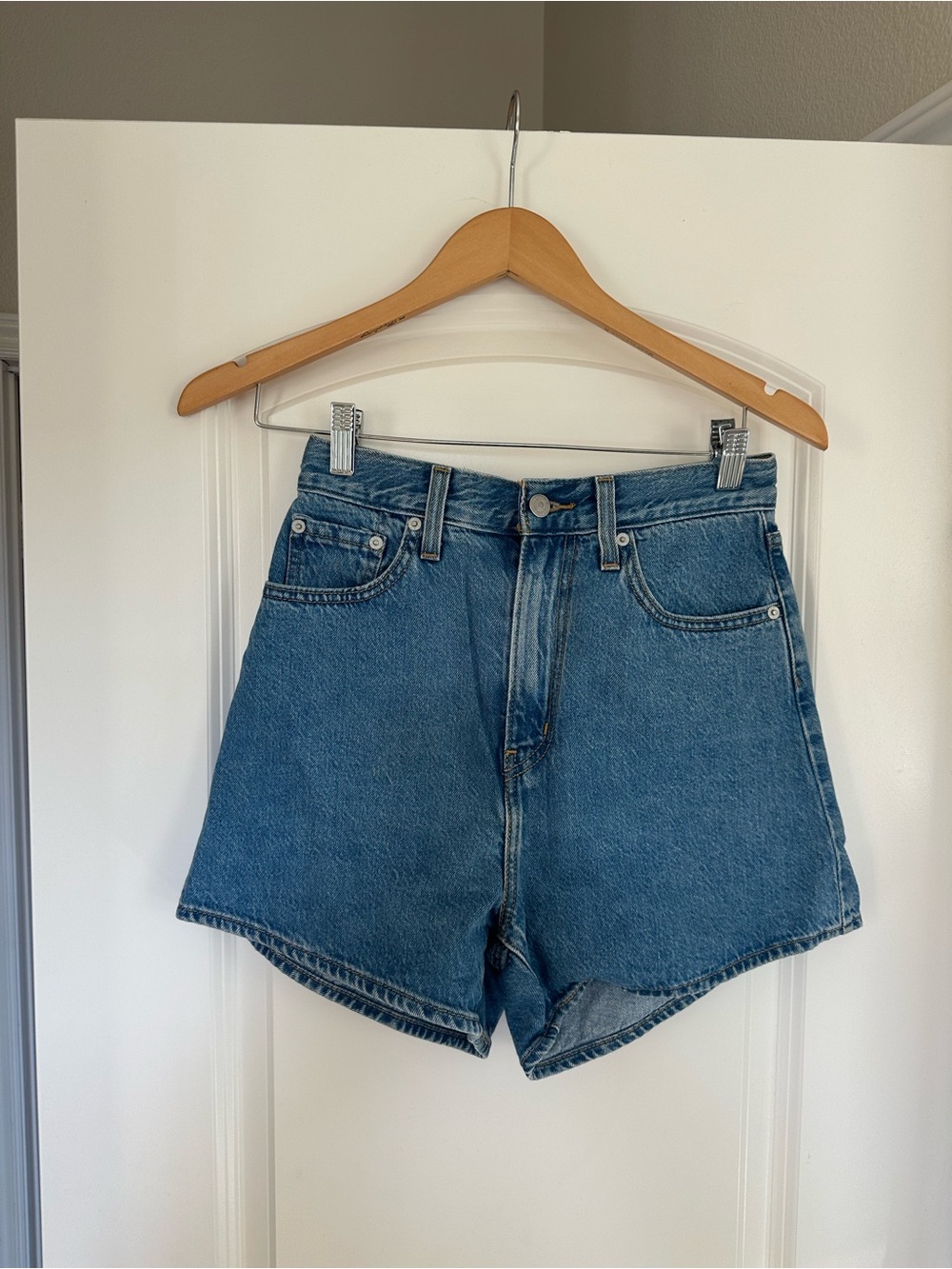 Levi's Medium Blue High-Rise Denim Shorts